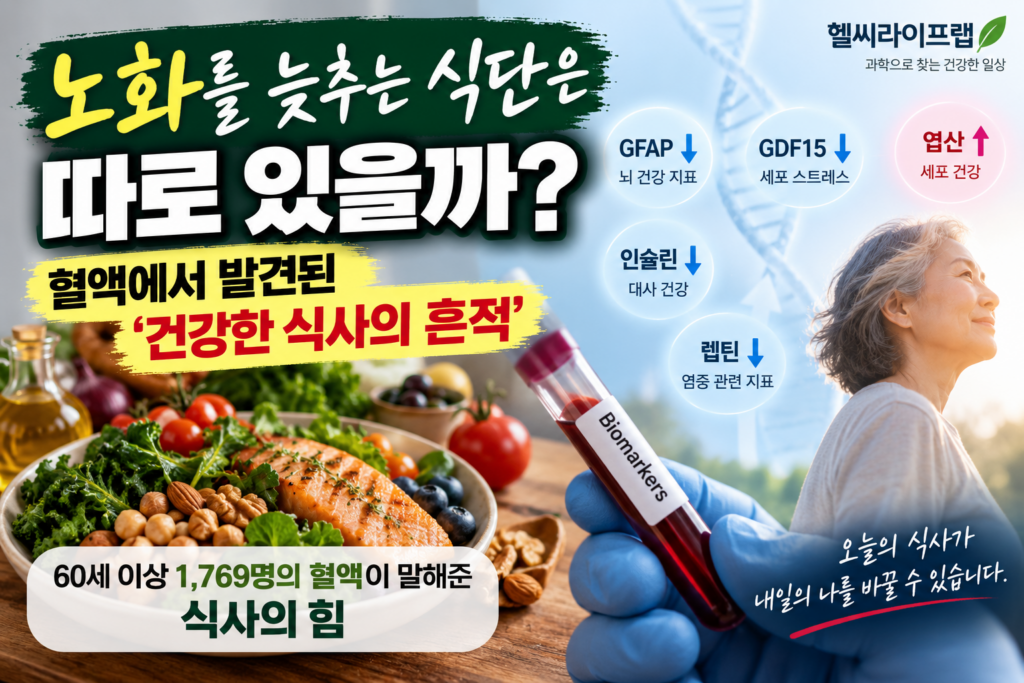 노화를 늦추는 식단과 건강한 노화 혈액 바이오마커 연구